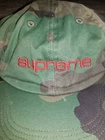 Casquette chapeau 6 panneaux logo compact suprême camouflage bois FW17
