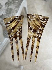 VICTORIAN TORTOISE SHELL CELLULOID HAIR COMBS