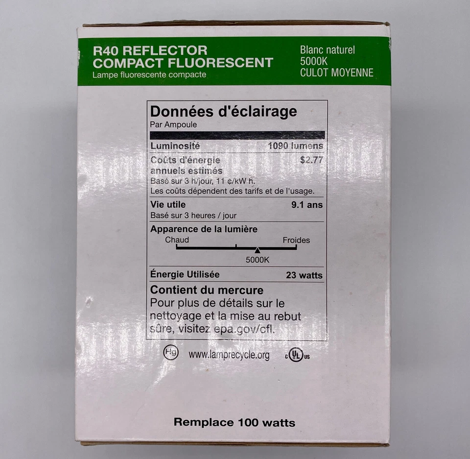 Halco Prolume 100 Watt Replacement Bulb R40 Reflector Compact Fluorescent NIB - Image 4 of 4