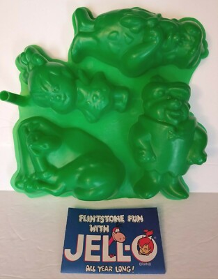 NOS 1988 Flintstones Jello Molds w/ Recipes Four Characters at  7'' Long Vintage