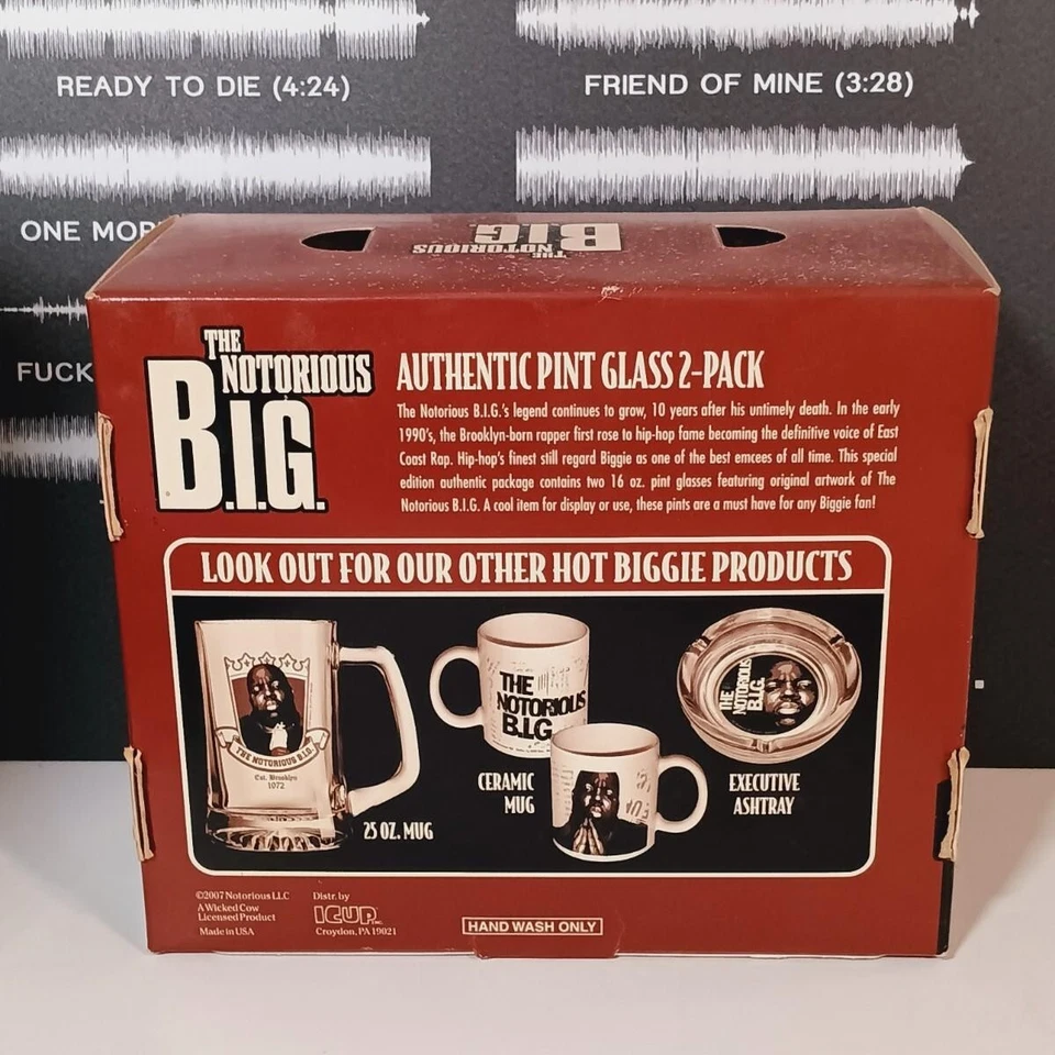 The Notorious B.I.G. Chalk Art, Bobble Heads, Glasses & Metal Sign - Image 4 of 4