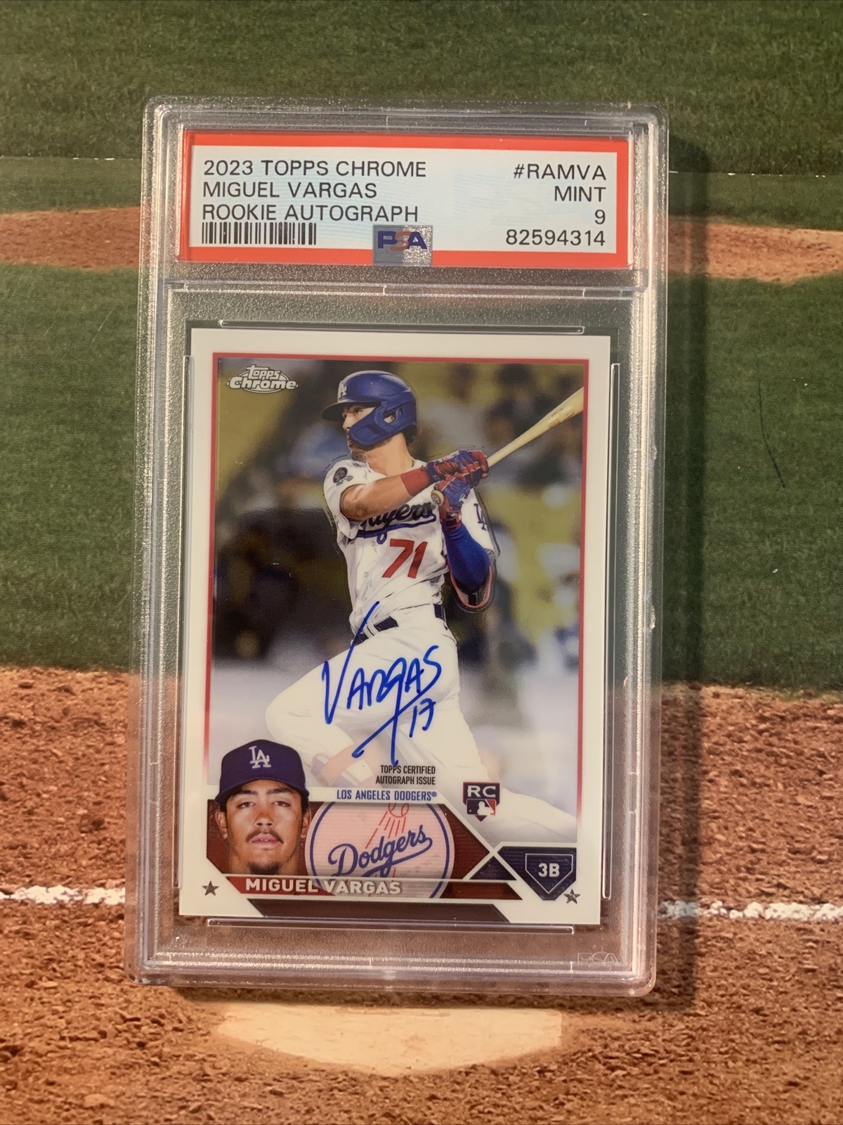 2023 Topps Chrome Miguel Vargas Rookie Autograph #RAMVA PSA 9