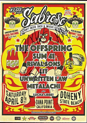 The Offspring  Signed Gig Concert Poster Dana Point  California 4/8/2017