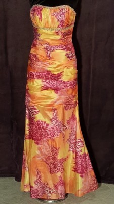 Pink Mermaid Corset Gown Tropical Print Prom Pageant Homecoming Dress Sz  5/6 GUC | eBay