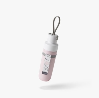 d.still Pinch + Carry Stainless Steel Water Bottle 28 oz Petal Pink White Grey