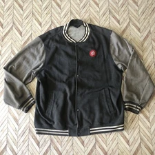 Vintage Pizza Hut Snap Button Jacket Size XL. Two Tone Gray. Some Slight Stains