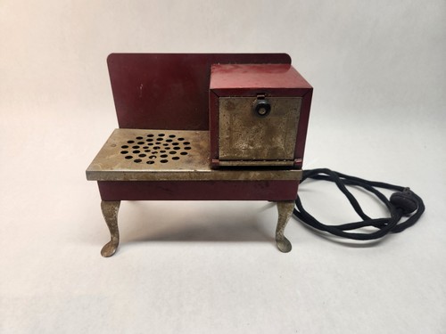 Vintage 1930s EMPIRE Metal Ware Electric Childs Toy Red Cook Stove WORKS!! - Picture 3 of 10