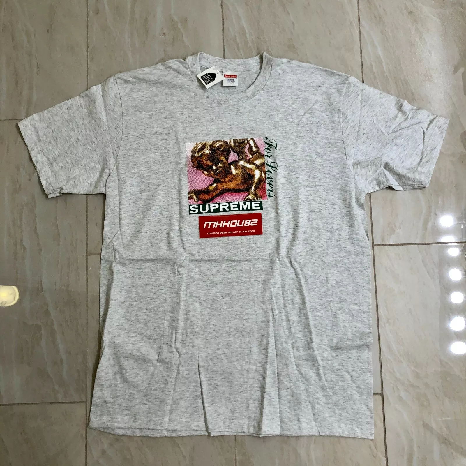 Tee shirt Supreme Lovers bébé ange gris cendre automne hiver 2020 FW20 taille L neuf