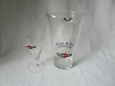 Martini Booth's High & Dry London Dry Gin Pitcher Glass Pitcher and 1 Cocktail Glass
