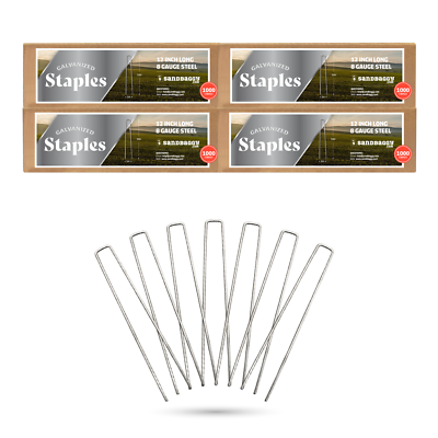 #ad Sandbaggy 12 Inch RUST FREE Landscape Staples SOD Stakes Fabric Pins 8 Gauge $1486.28