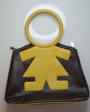 Borsa Biribag Originale In Ecopelle Gialla E Marrone