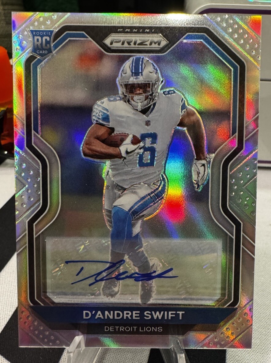 2020 Panini Prizm D'ANDRE SWIFT! Silver Prizm Rookie AUTO! RC #358 Bears Lions