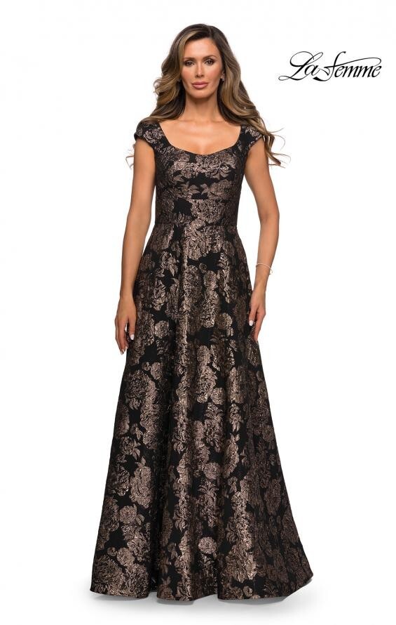 black and gold la femme dress 27999 Size 12 Mother Of The Bride Black/Gold Product Type_DRESSES