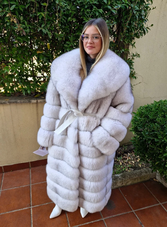 JACKET BLUE FOX FUR COAT FUCHS PELZMANTEL FOURRURE RENARD PELLICCIA VOLPE 狐皮 - Image 3 of 4