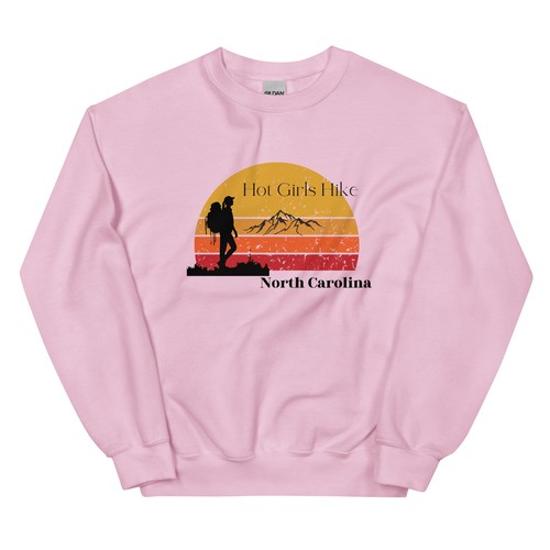 Hot Girls Hike North Carolina Super Soft Unisex Crewneck Sweatshirt - Picture 14 of 37
