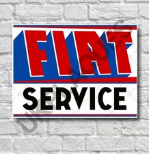 FIAT SERVICE 2FT GROSSES GARAGENSCHILD WANDSCHILD OLDTIMER OLDTIMER MAN CAVE 500