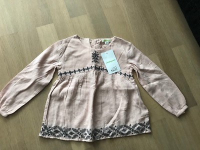 Sommer Bluse, hellrosa, graue Stickerei, vertbaudet, 94 (98), Neu m. Etikett