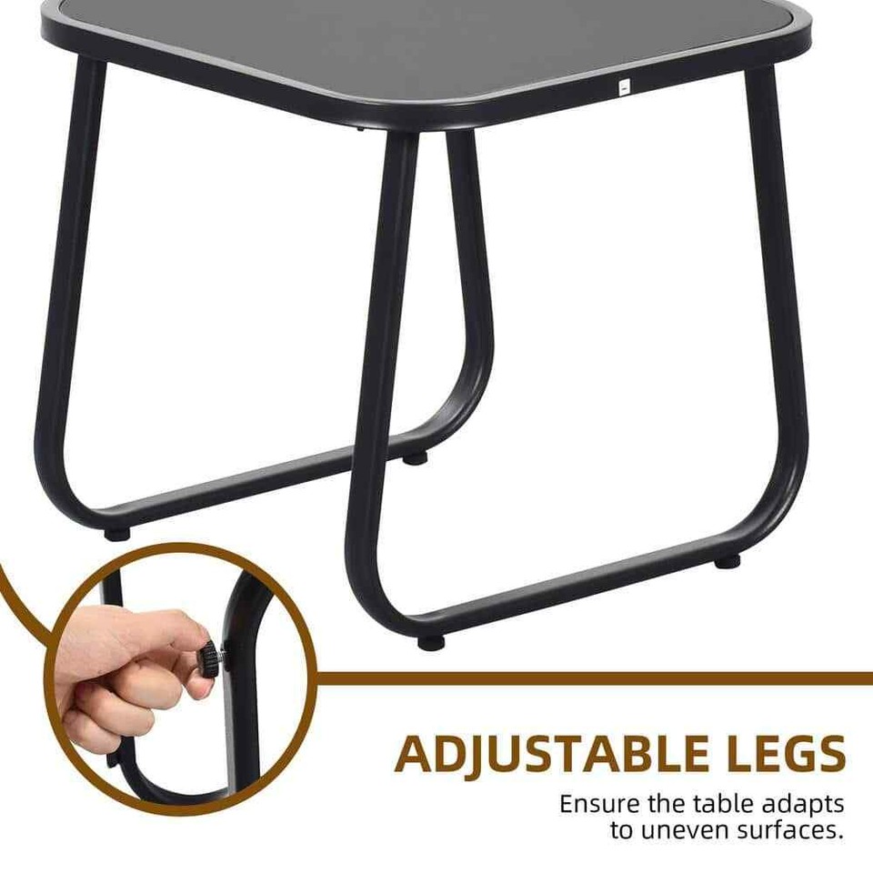 3Piece Patio Outdoor Furniture Bistro Set w/Rocking Bistro Chairs