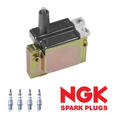 Ignition Coil & 4 NGK Iridium Spark Plugs for 1992-2001 Acura Integra 1.8L I4