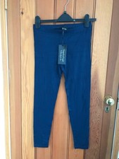 b you thin stretch viscose cropped leggings small bnwt navy blue