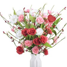 Decorations Artificial Flowers  5 PCS Faux Flowers Rose Tulips Arrangement Bou...