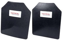 Level III AR500 Steel Body Armor 10x12 1 Curved + 1 Flat Coated - Quick Ship