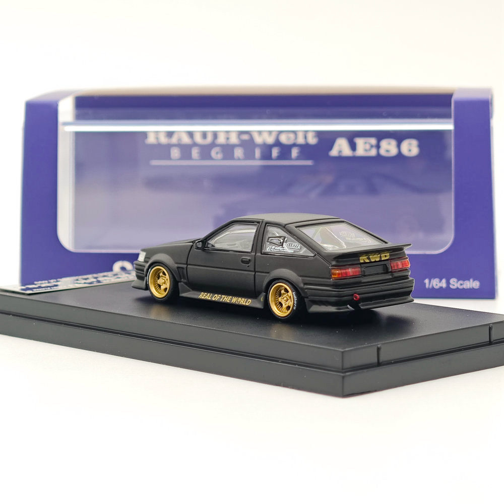 1/64 street warrior AE86 黒 STREET WARRIOR 1/64 RWB AE86 Matte Black Diecast Models Car