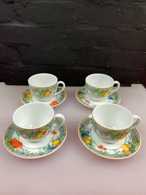 4 x Wedgwood Eden Home Teetassen und Untertassen letztes Set verfügbar
