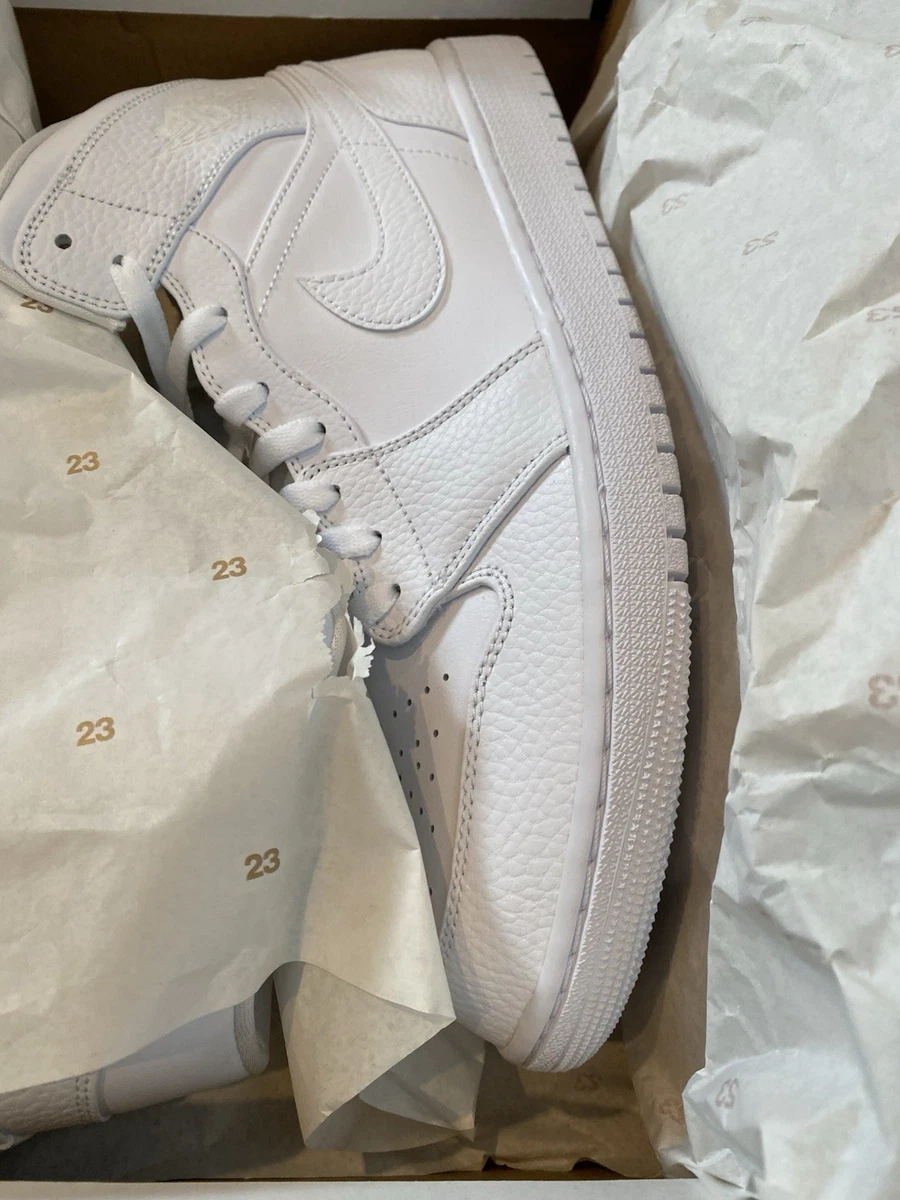 Jordan 1 Mid Triple White - 554724-130 for Sale | Authenticity