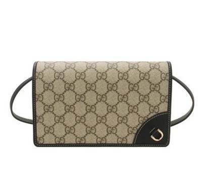Gucci GG Emblem Crossbody Shoulder Bag / 820688 Black Ophidia