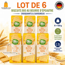 Lot de 6x dmBio Biscuits au Beurre & Épeautre Bio ✨ Croquants (6x150g)