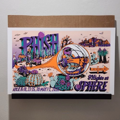 Phish 2026 Weekend 2 Poster (24 x 15) Jim Pollock *SIGNED* Sphere, Las Vegas