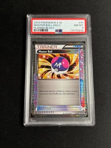 Pokemon TCG Card Master Ball 94/101 BW Plasma Blast ENG PSA 8 NM-MT