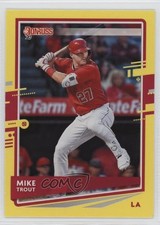 2020 Panini Donruss Back Variation Yellow Mike Trout (City of Angels) #129 0q3