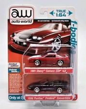 Auto World F-BODIES 1991 Chevy Camaro Z28 1LE / 1996 Pontiac Firebird Ltd Ed NEW