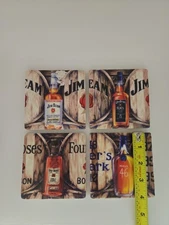 Jim Beam, Four Roses, Makers Liquor Themed 4" Ceramic Coasters