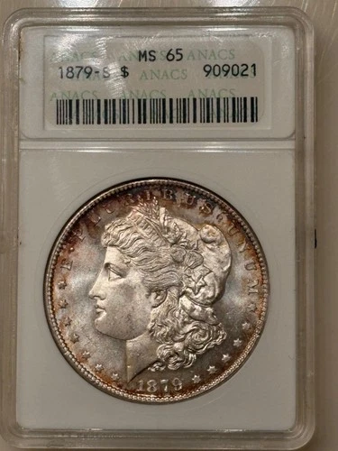1879-S   ANACS MS-65 Morgan Silver Dollar With Toning