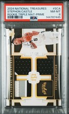 2024-25 National Treasures Stephon Castle Rookie Triple Mat-Prime /25 🔥PSA 8🔥