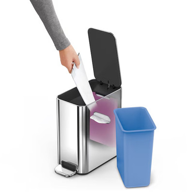 simplehuman 5L slim step can polished stainless steel