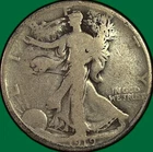 1919 Walking Liberty Half Dollar Good G Coin, Scratch #47375