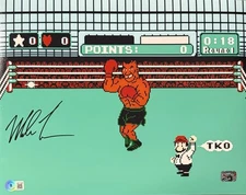 Mike Tyson Autographed 11x14 Punch Out Boxing Photo Signed Beckett BAS