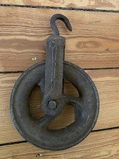 Alte Guss Eisen Umlenkrolle Seilrolle Seilzug Flaschenzug