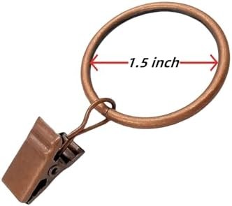 Metal Curtain Rings with Clips 1.5 Inch
