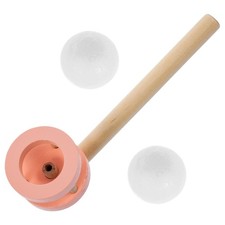 Pink Floating Ball Toy for Kids Wooden Plastic Blowing Game