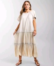 Free People Sun Fade Midi Tee Shirt Dress Cottagecore Boho Size Small 