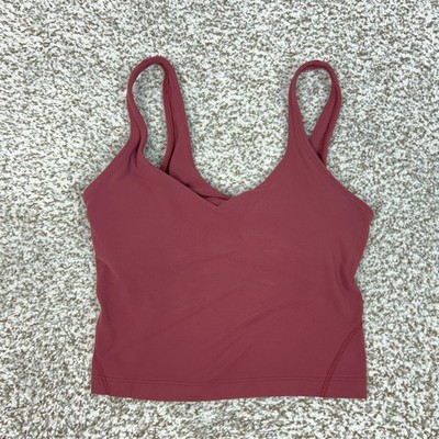 Lululemon Tank Top Womens 2 Pink V Neck Padded Align Yoga Gym Workout Shirt