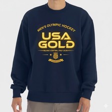 USA Gold Hockey Shirt 2026 Champions Milano Cortina Team Sweatshirt