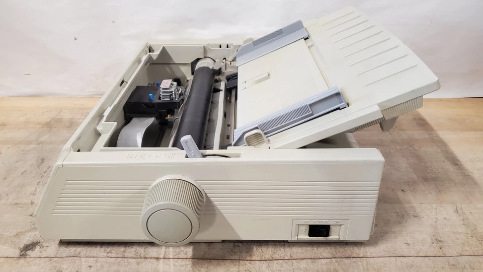 Oki MICROLINE 320 Turbo 9 Pin Dot Matrix Printer - Non USB, Missing Cover, Look - Image 3 of 4