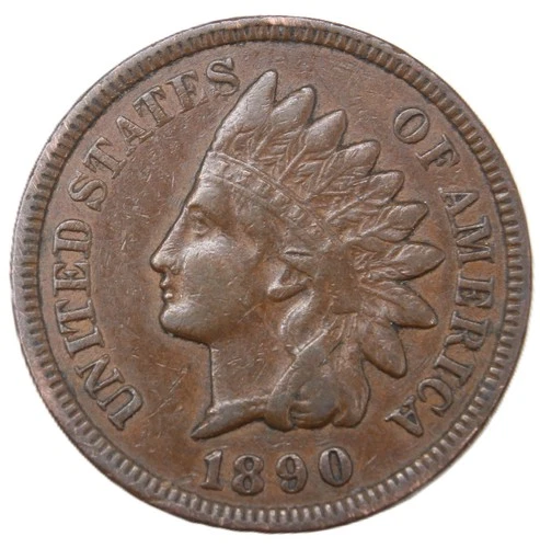 1890 1C BN Indian Cent-CHOICE VF / FREE SHIPPING- SMH-405