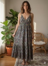 GAP - Multicolor Floral Smocked Maxi Dress – S 